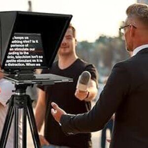 Pro Portable Teleprompter Pad Prompter for Live Speeches Podcast Video Stage